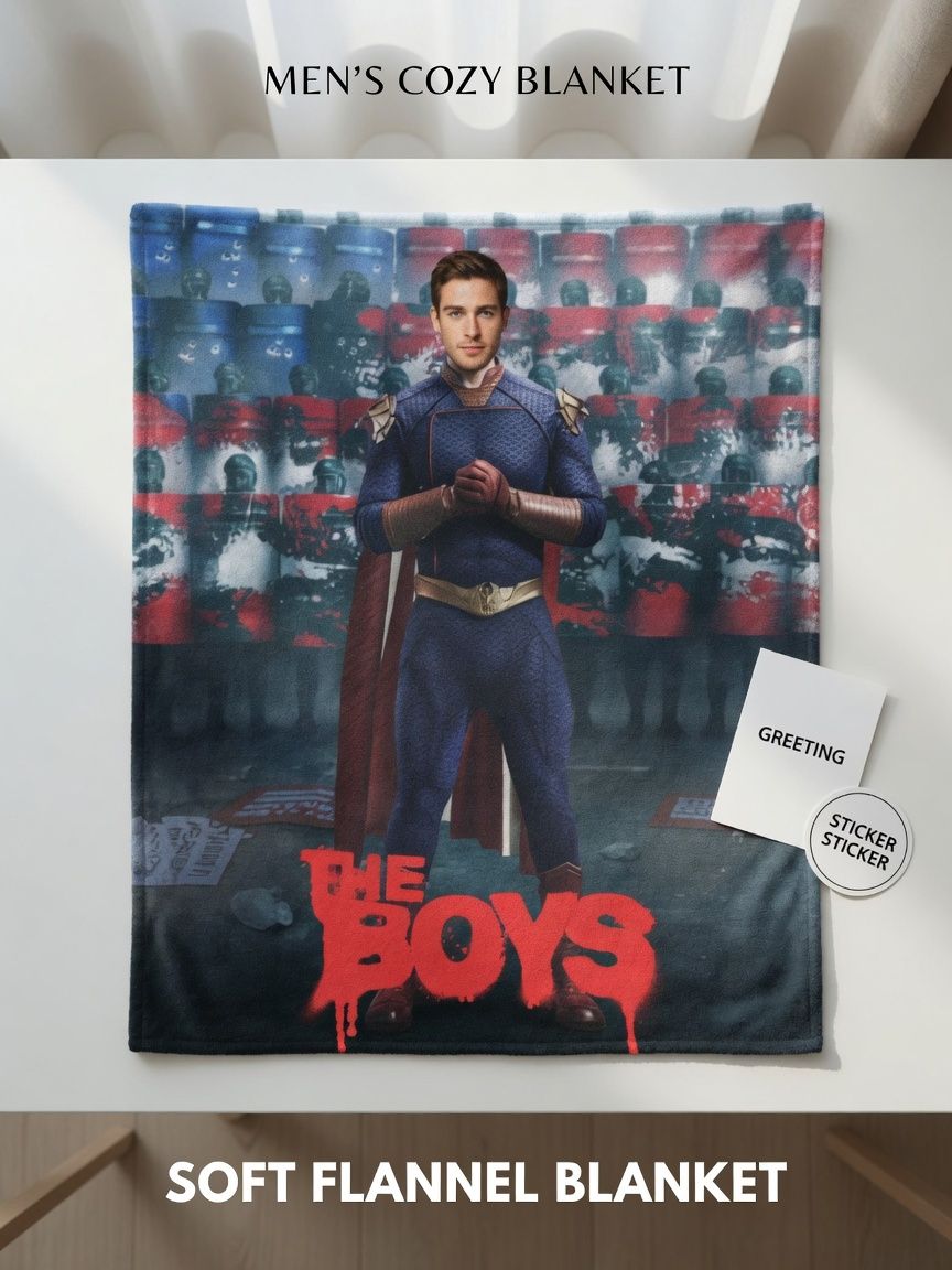 Custom Photo Face Flannel Blanket Personalized Superhero Art Ultra Soft Cozy Throw for Bed Sofa and Gifts