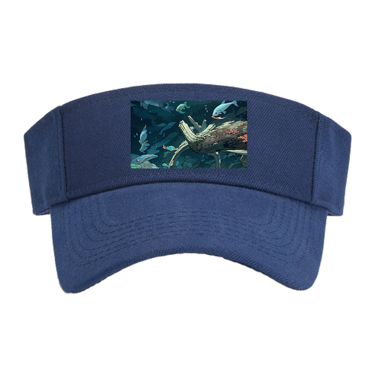 Underwater Scene with Fish and Sunken Log -  Visor cap