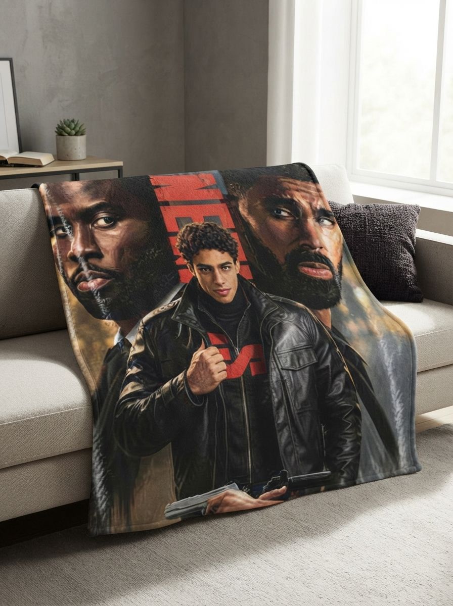 Custom Photo Face Blanket Personalized Flannel Throw Blanket with Cinematic Portrait Graphic Anti-Pilling Cozy Bed