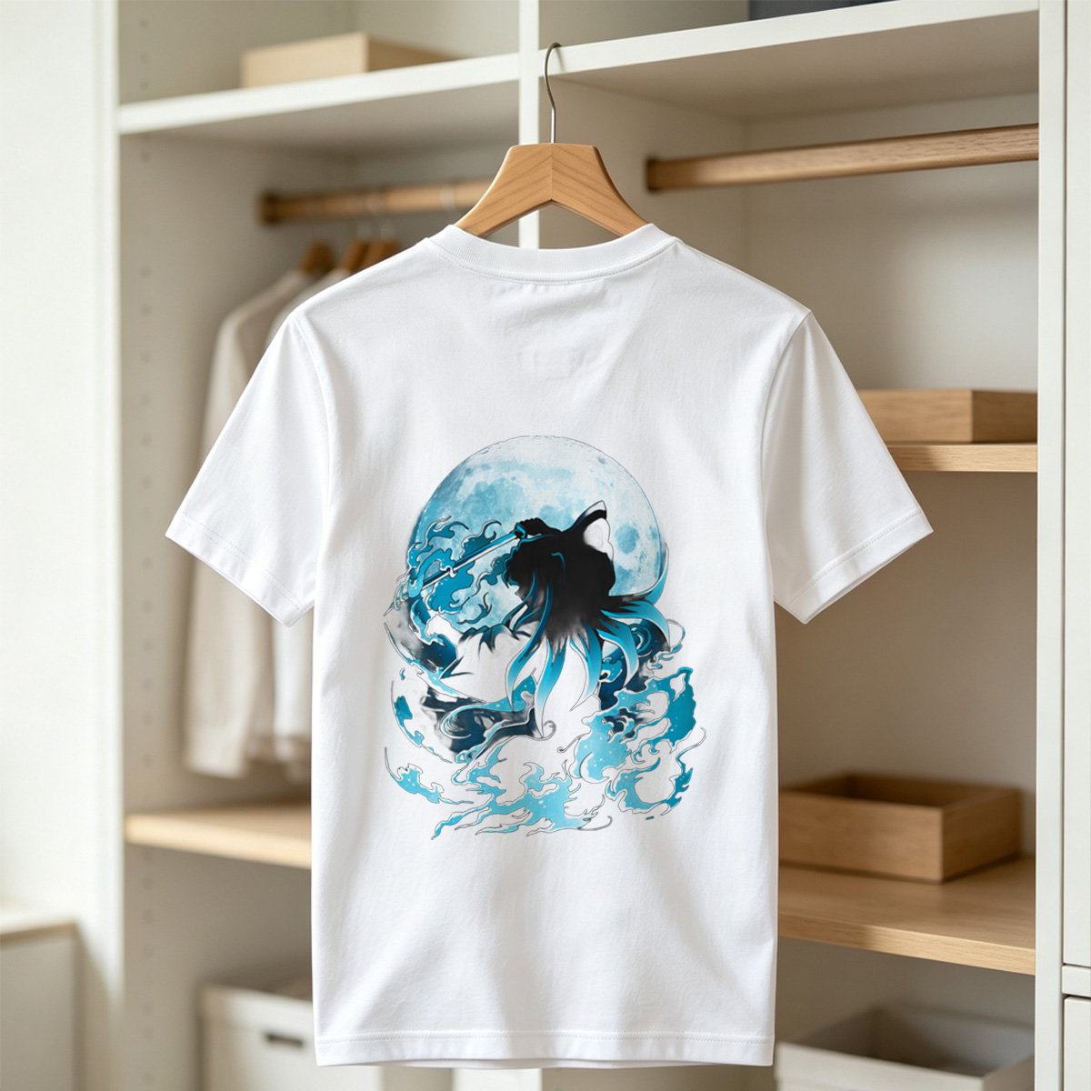 Samurai Warrior Under Full Moon - Tee
