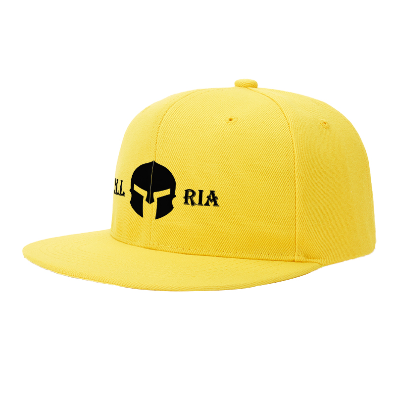 Flat Brim Baseball Cap Black Sparta Helmet Logo Streetwear Underground Skate Style for Basketball Court Skate Park Urban Lifestyle Skaters Rappers Streetwear Enthusiasts
