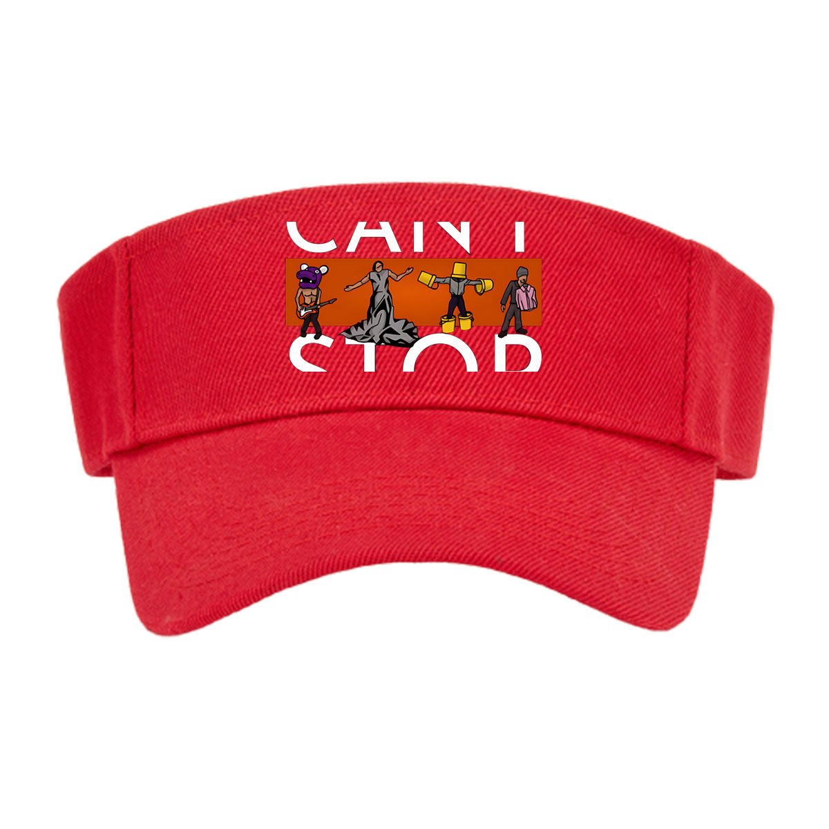 Can't Stop: Hippo Guitarist, Dancer, Bucket Man, and Pink Shirt Guy -  Visor cap