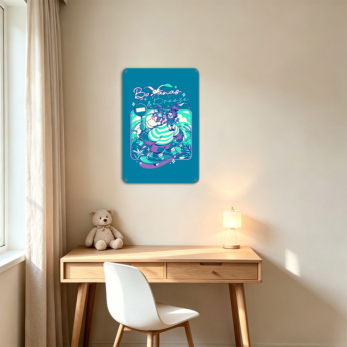 Bananas & Breeze: A Whimsical Adventure with the Giant and the Tiny Hero - painting