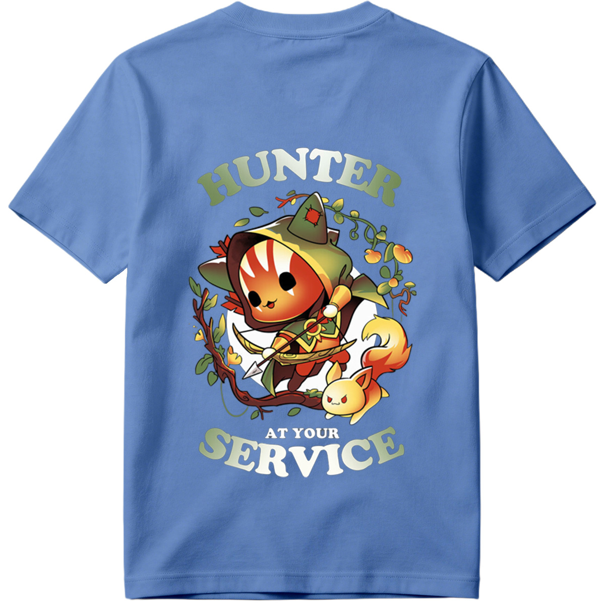 Hunter at Your Service - Chibi Archer and Fox Companion - Tee