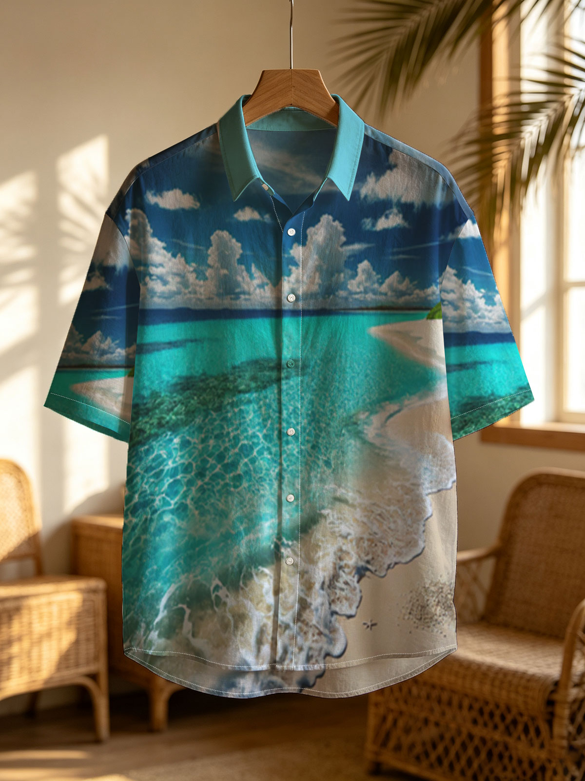 Crystal Clear Waters Meet Sandy Shore Under Bright Sunlight -  Shirt