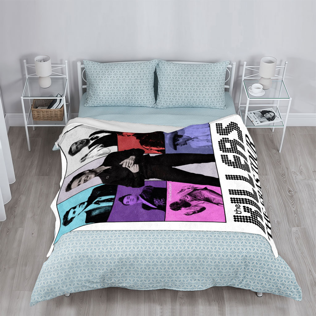 The Killers The Eras Tour Poster Featuring Band Members in Colorful Grid Layout - Blankets
