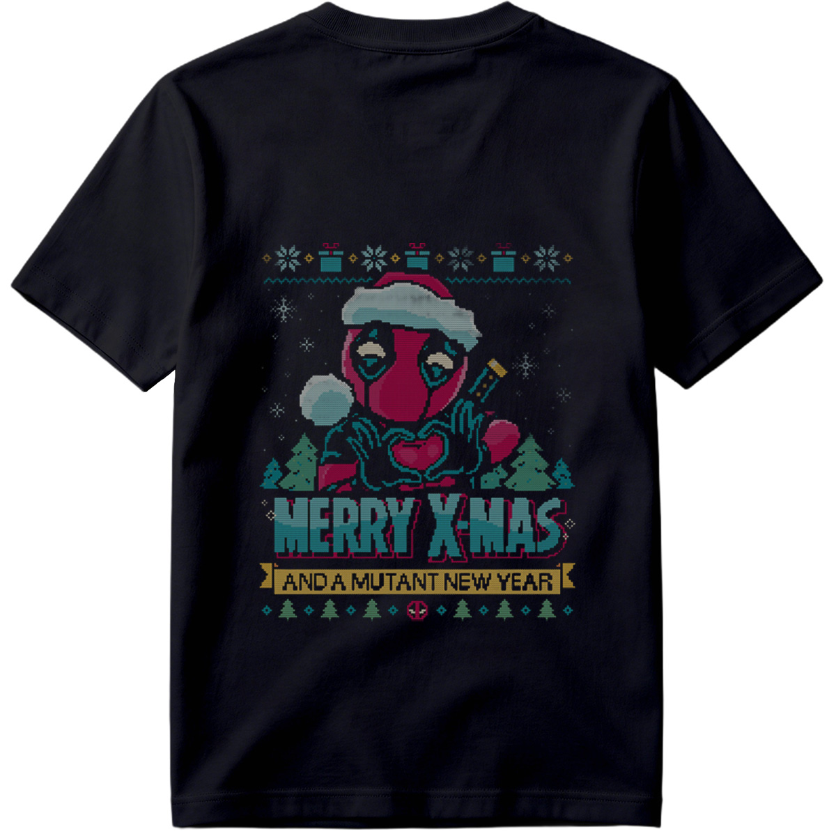 Deadpool Christmas Sweater: Merry X-Mas and a Mutant New Year - Tee