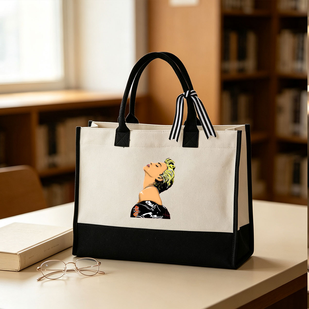 Miley Cyrus in a stylized artistic portrait with bold yellow hair and black attire, featuring 