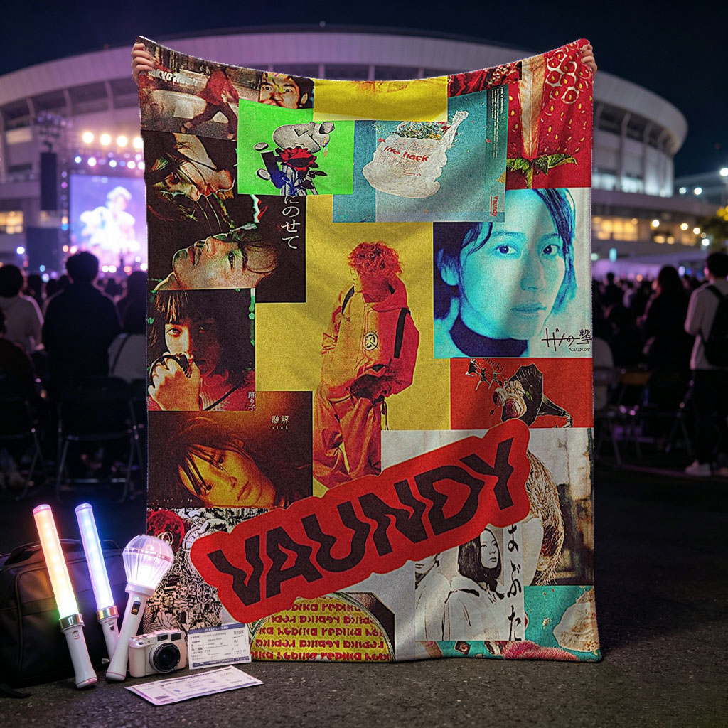 Vaundy Music Video Collage Featuring Colorful Artwork and Pop Culture Imagery - Blankets