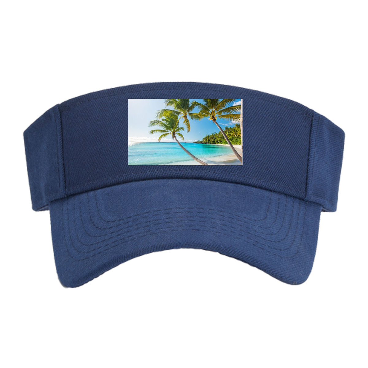 Tropical Beach with Palm Trees and Crystal Clear Water -  Visor cap