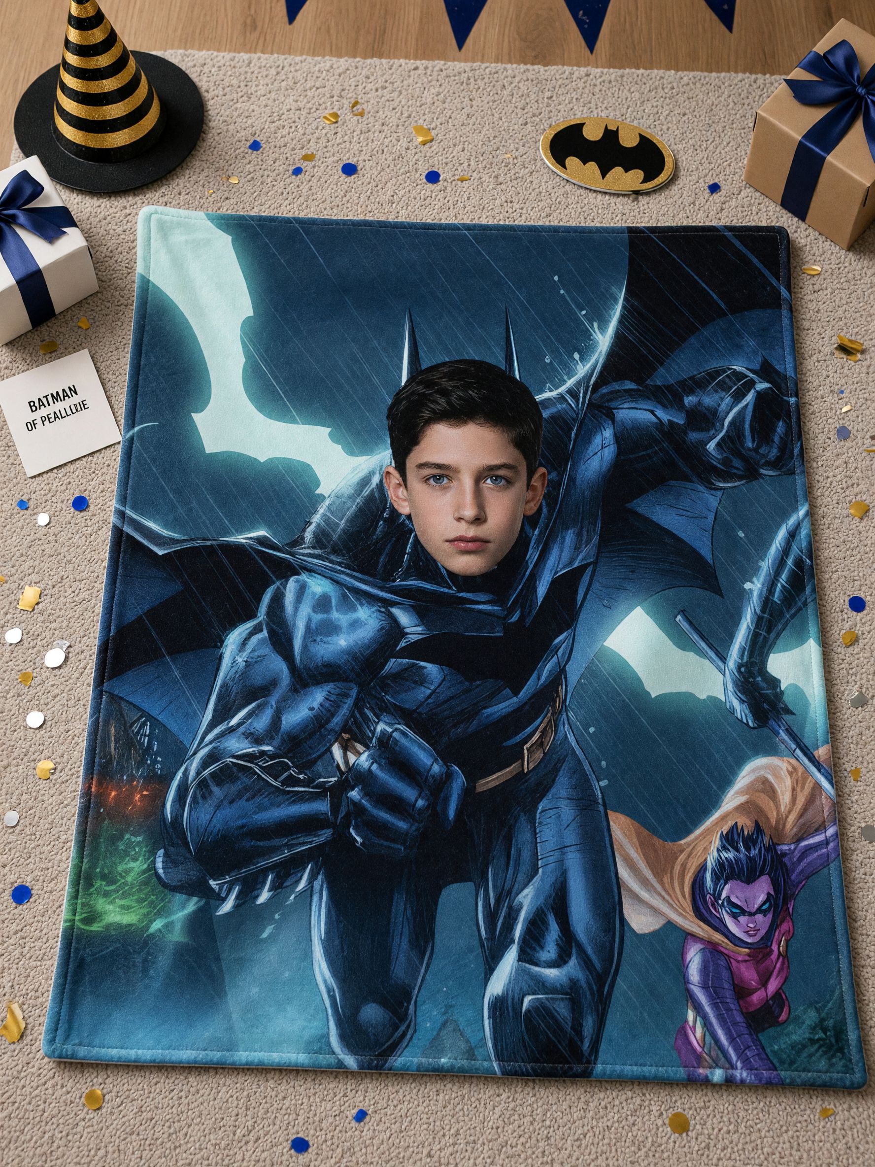 Custom Photo Face Superhero Flannel Blanket Personalized Comic Portrait Throw Ultra Soft Skin Friendly Fleece Bed Couch