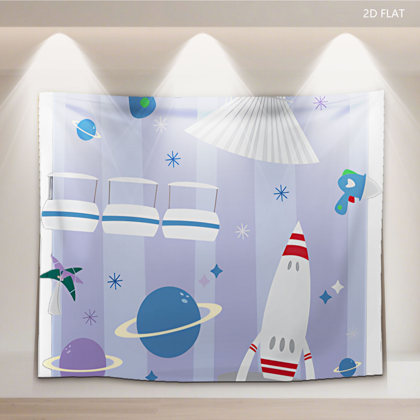 Tomorrowland: Space Adventure with Rockets and Planets - Tapestry
