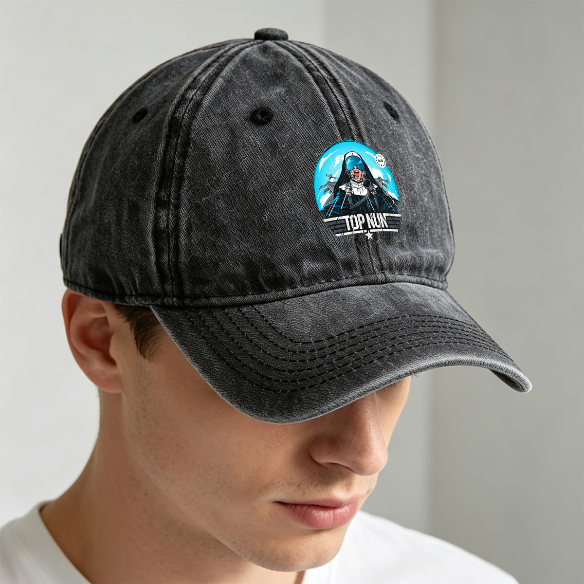 Top Nun: Navy Elite No.13 - Washed Denim - Baseball Cap