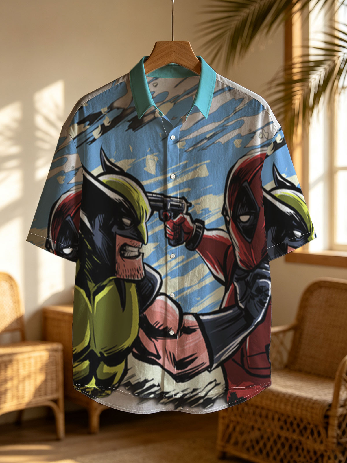 Wolverine vs Deadpool: Intense Face-Off in Comic Style -  Shirt