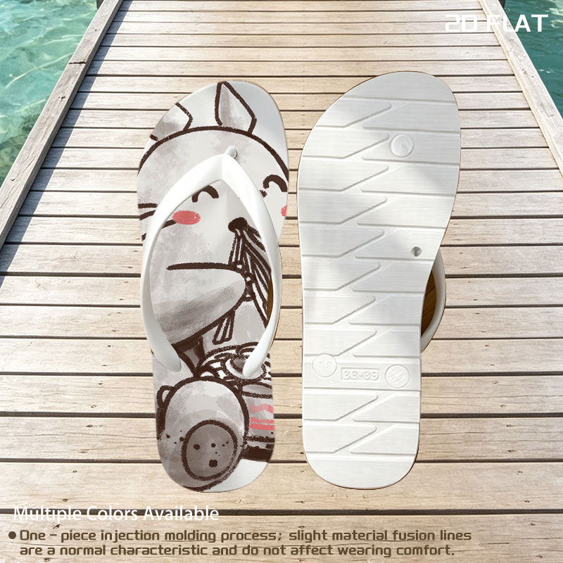 Totoro Enjoying Ramen Under a Red Moon -  flip-flops