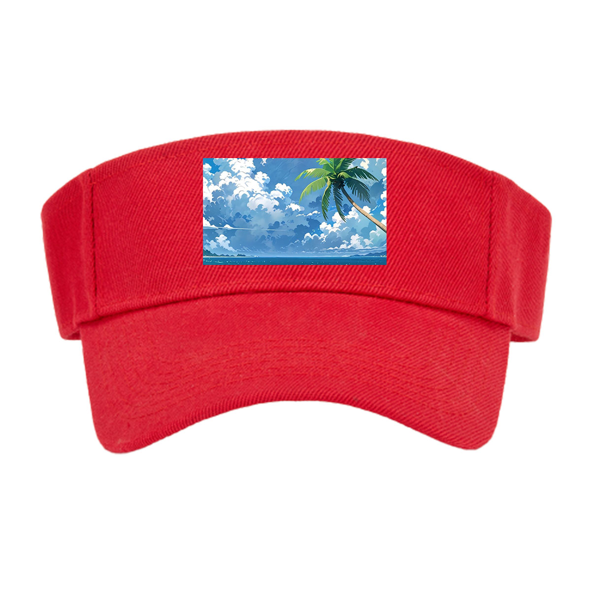 Tropical Beach with Palm Trees and Blue Sky -  Visor cap