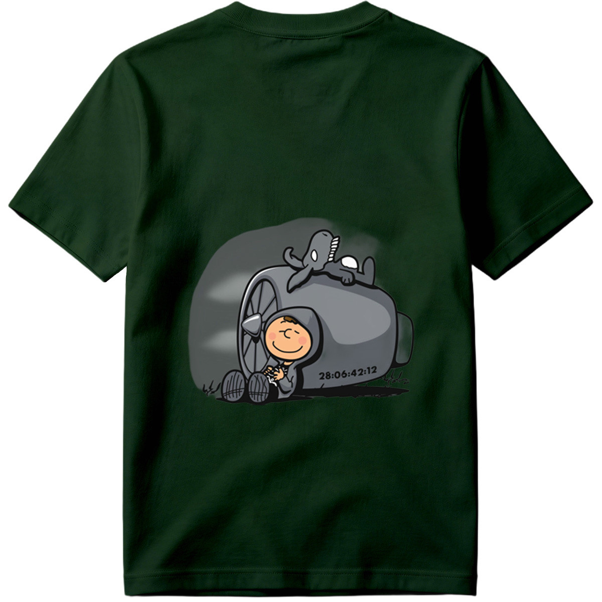 Cute Cartoon Boy with Time Machine and Octopus - Tee