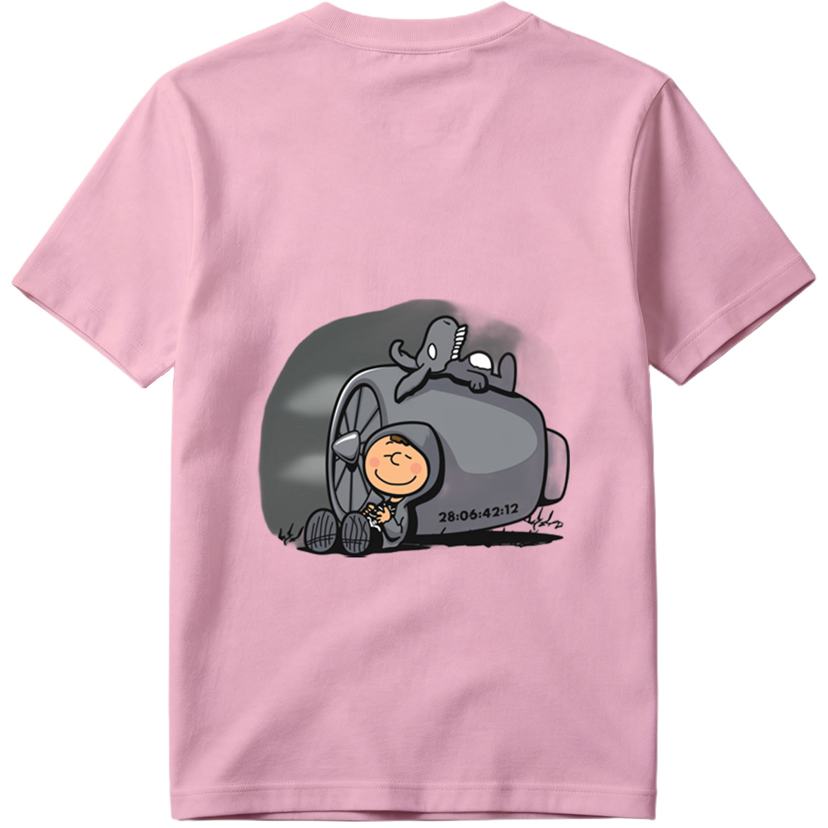 Cute Cartoon Boy with Time Machine and Octopus - Tee