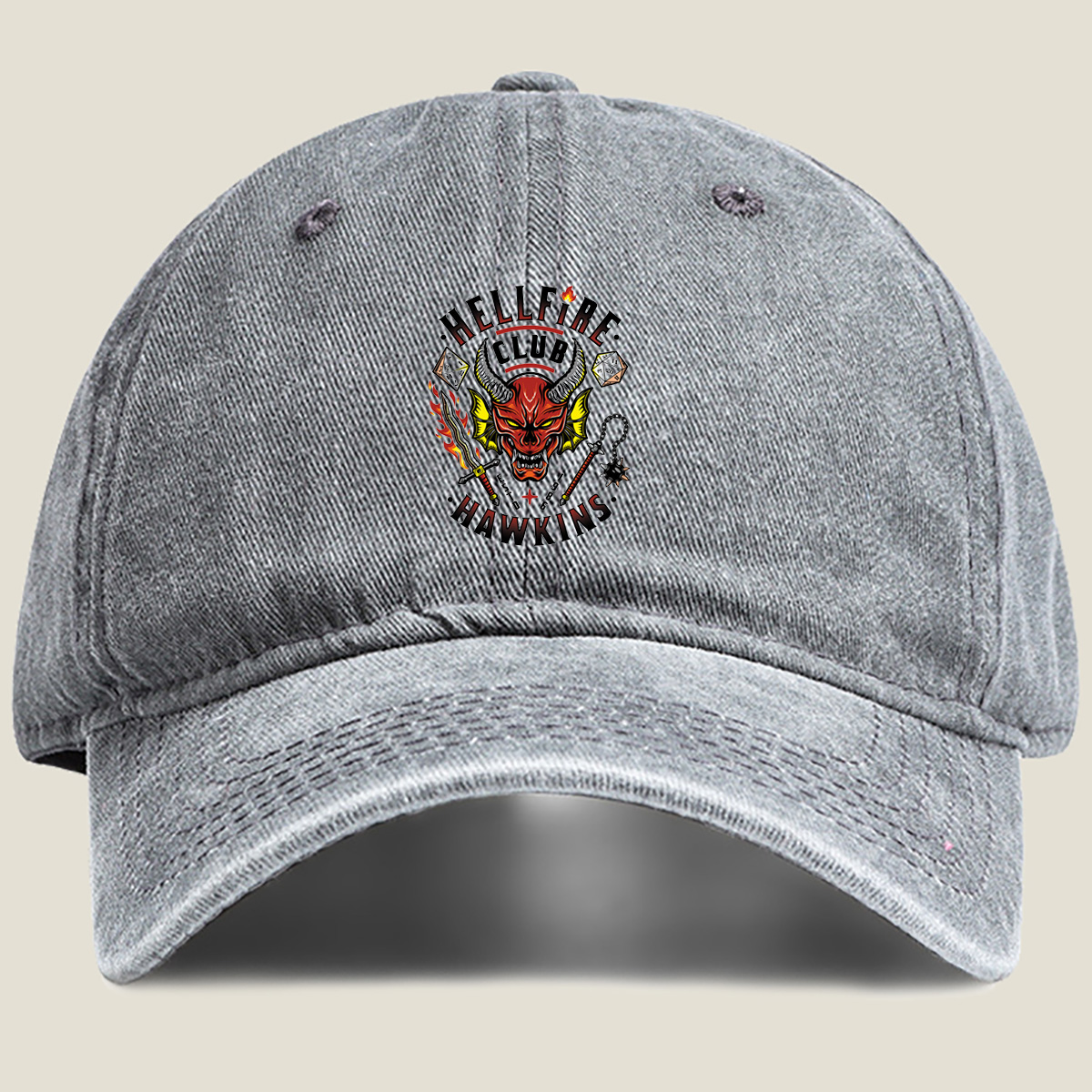 Hellfire Club: Hawkins - Washed Denim - Baseball Cap
