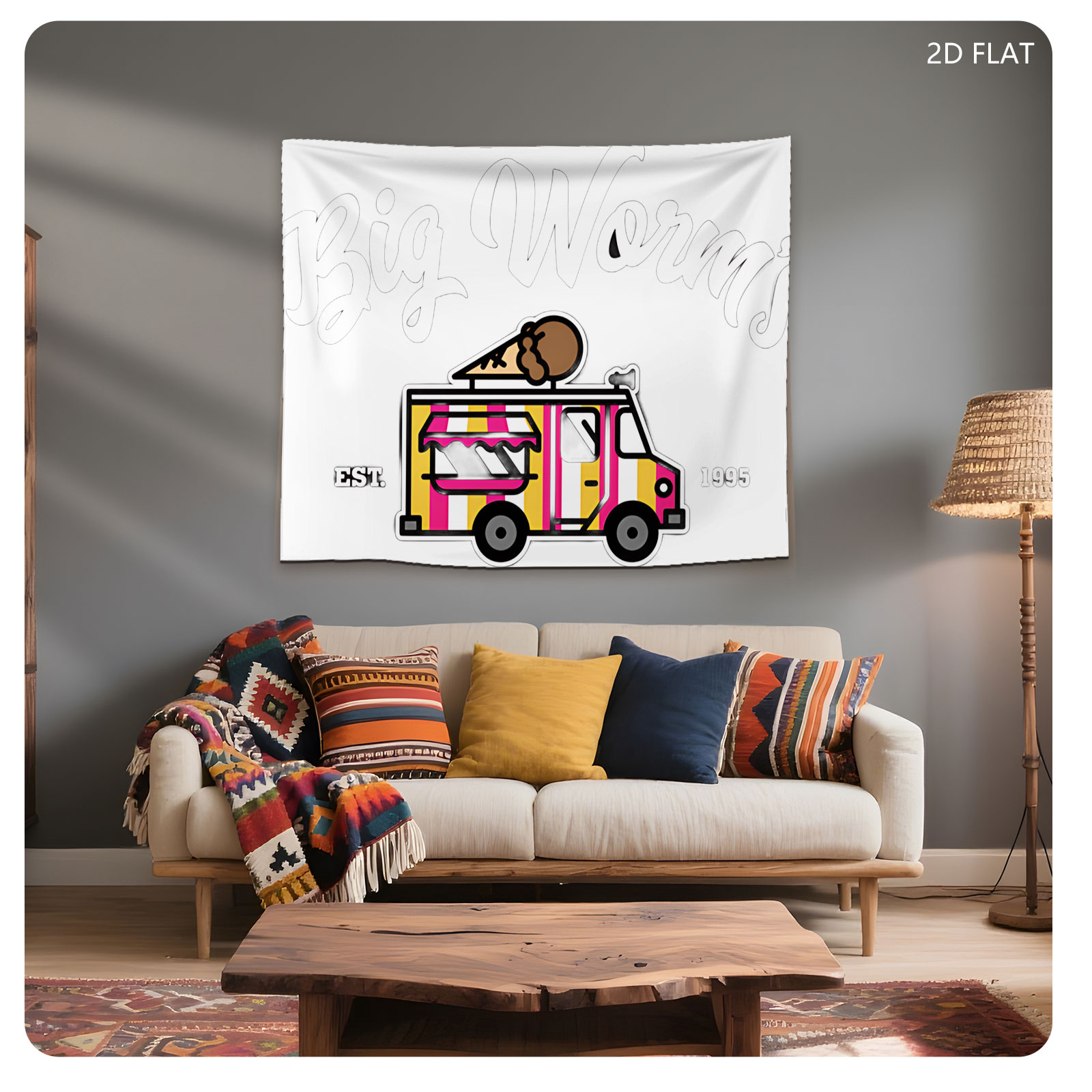 Big Worm's Ice Cream Truck EST. 1995 - Tapestry