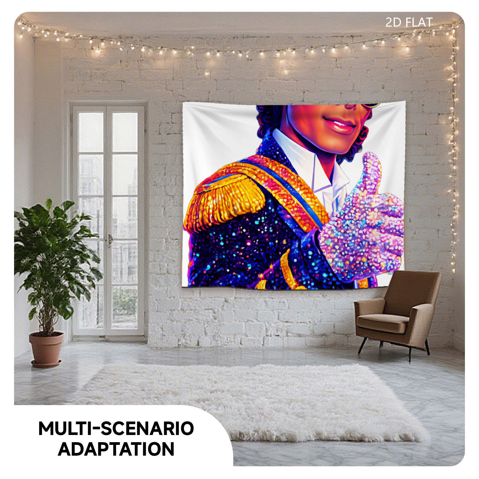 Michael Jackson in Iconic Military Jacket and Sunglasses, Giving a Thumb-Up Gesture - Tapestry