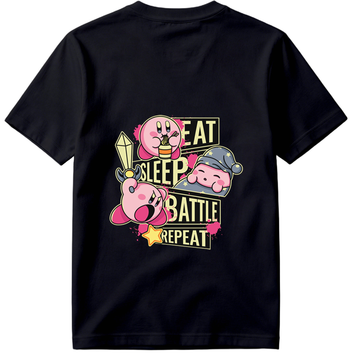 Kirby: Eat, Sleep, Battle, Repeat - Tee