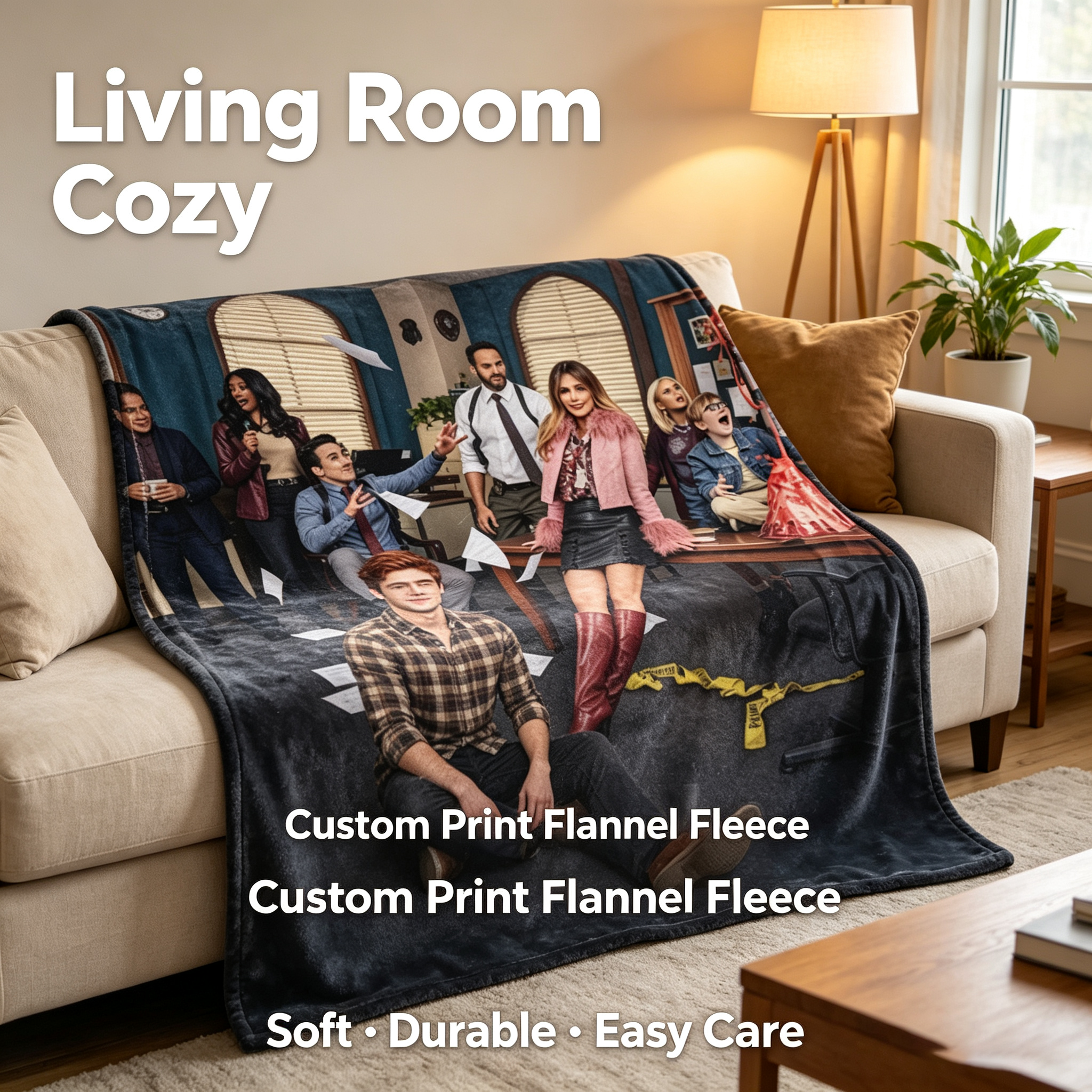 Custom Face Blanket High Potential Season One Flannel Blanket Perfect for Fans of the TV Show Ideal Gift or Giveaway for Teen Drama Lovers
