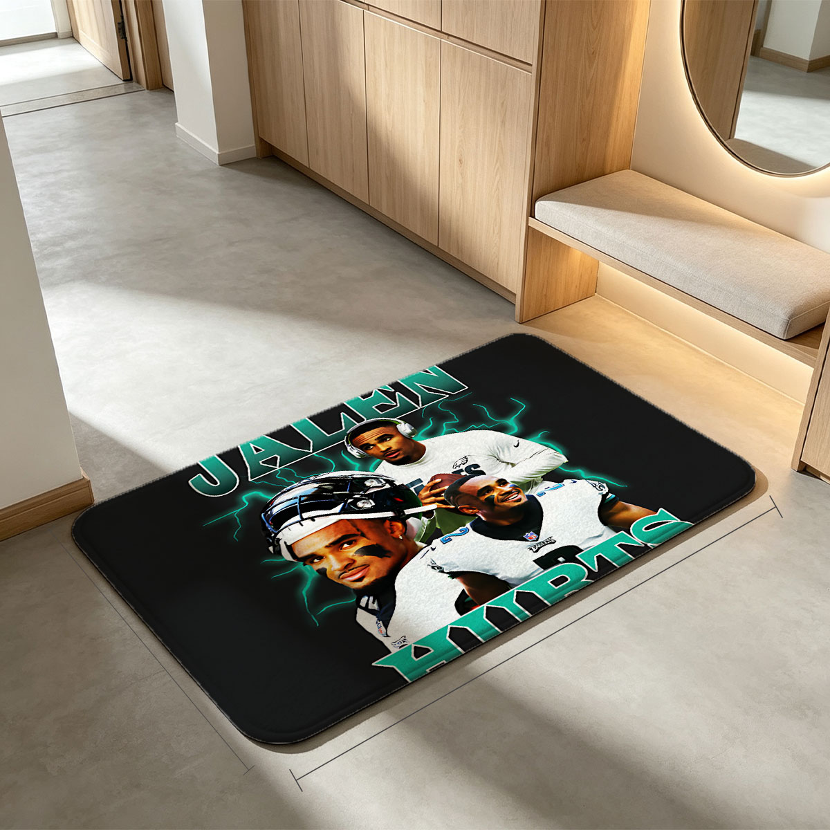 Jalen Hurts: Philadelphia Eagles Quarterback in Action - Flannel floor mat