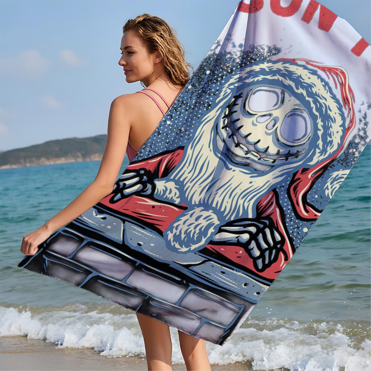 Jack Skellington as Santa: 'Tis the Season to Be Naughty - Beach towels