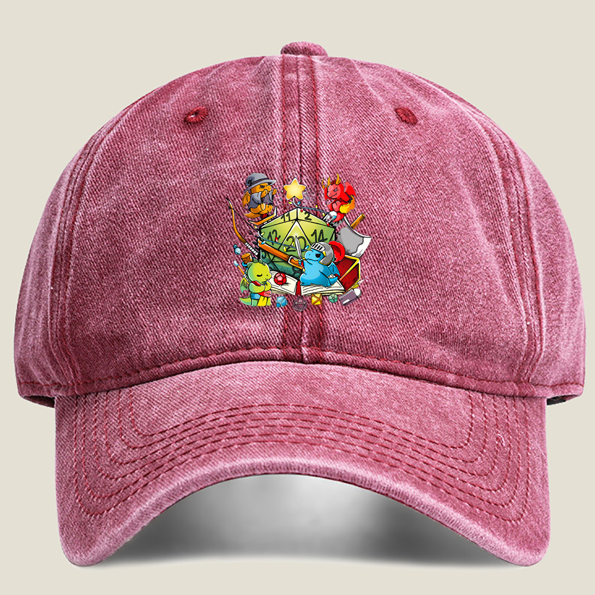 D&D: Dragon, Duck, and D20 Adventure - Washed Denim - Baseball Cap