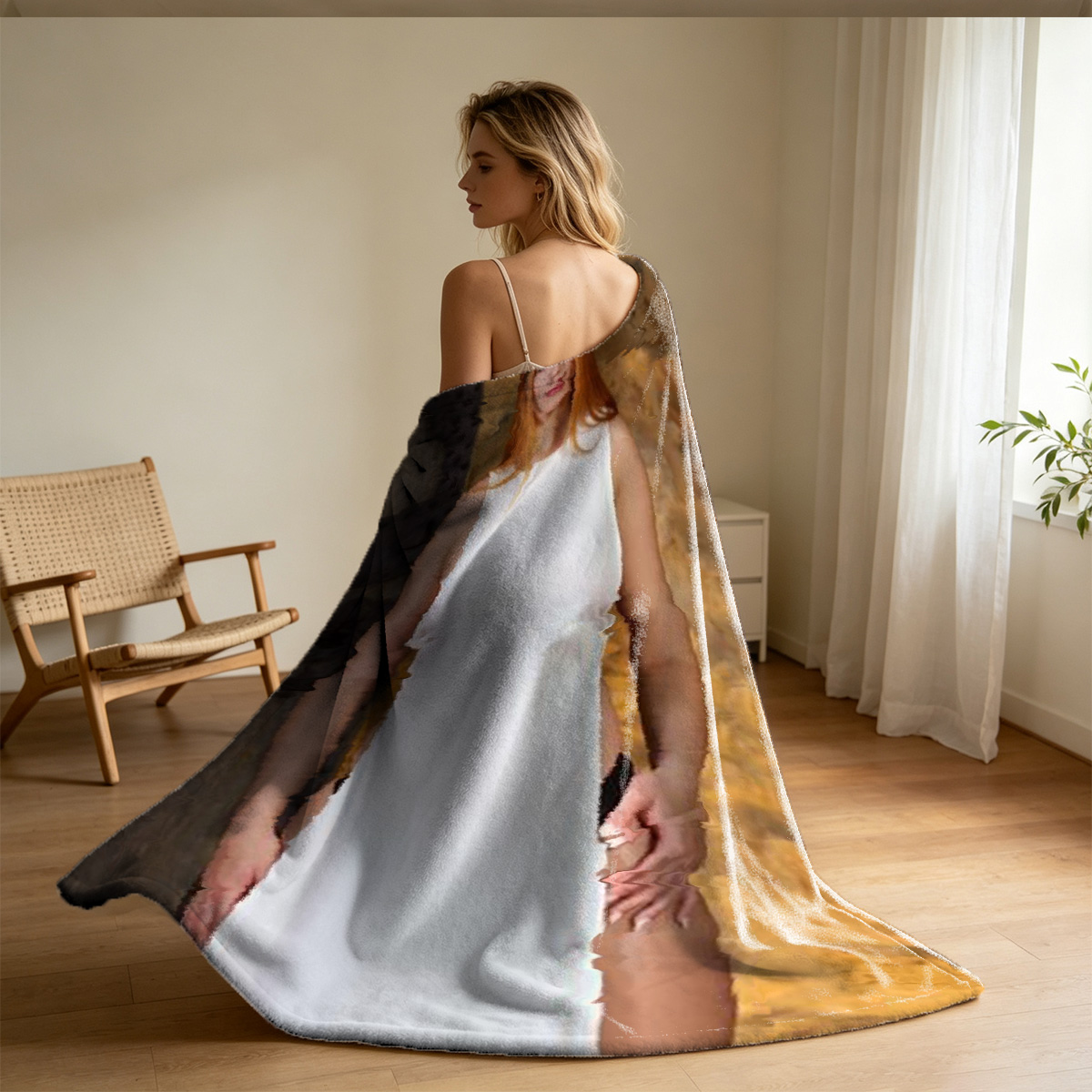 Pulling Down Her Black Thong - Blanket
