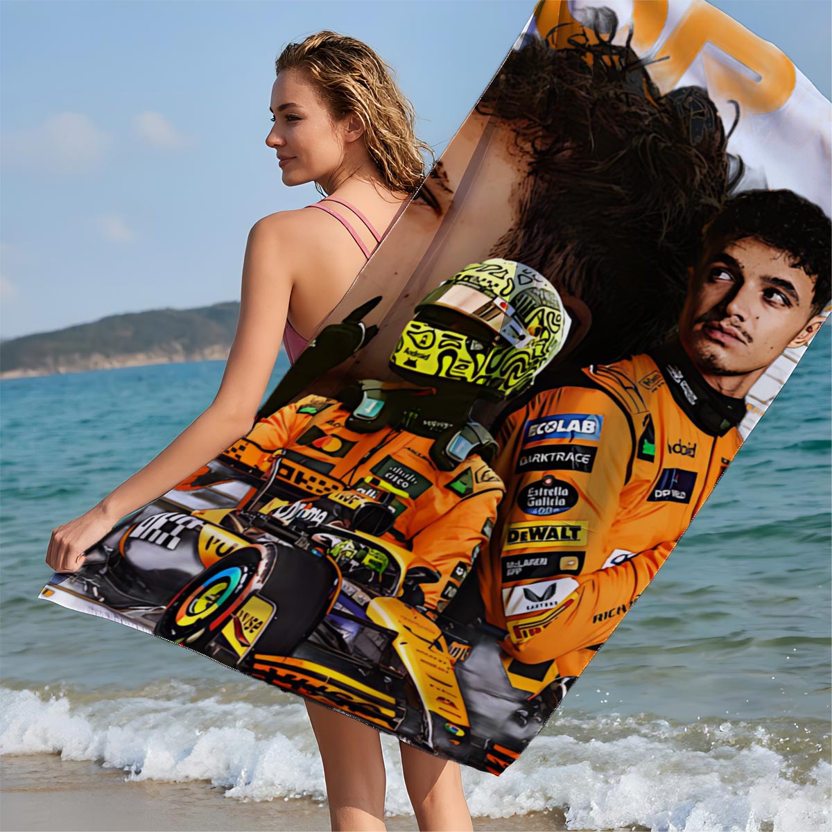 Lando Norris McLaren Formula 1 Racing Driver - Beach towels