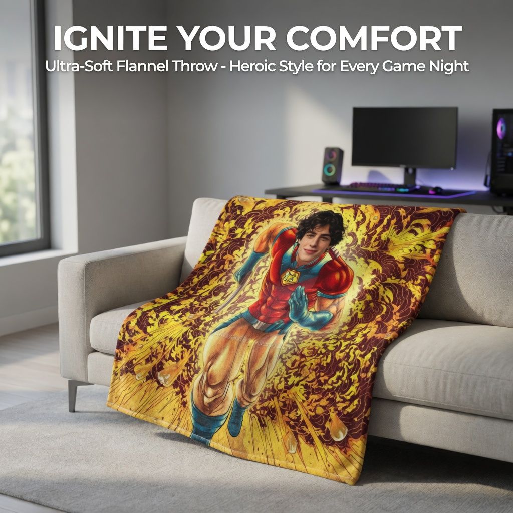 Custom Photo Superhero Flannel Throw Blanket Ultra Soft Anti Pilling Personalized Picture Fleece Blanket for Couch Bed