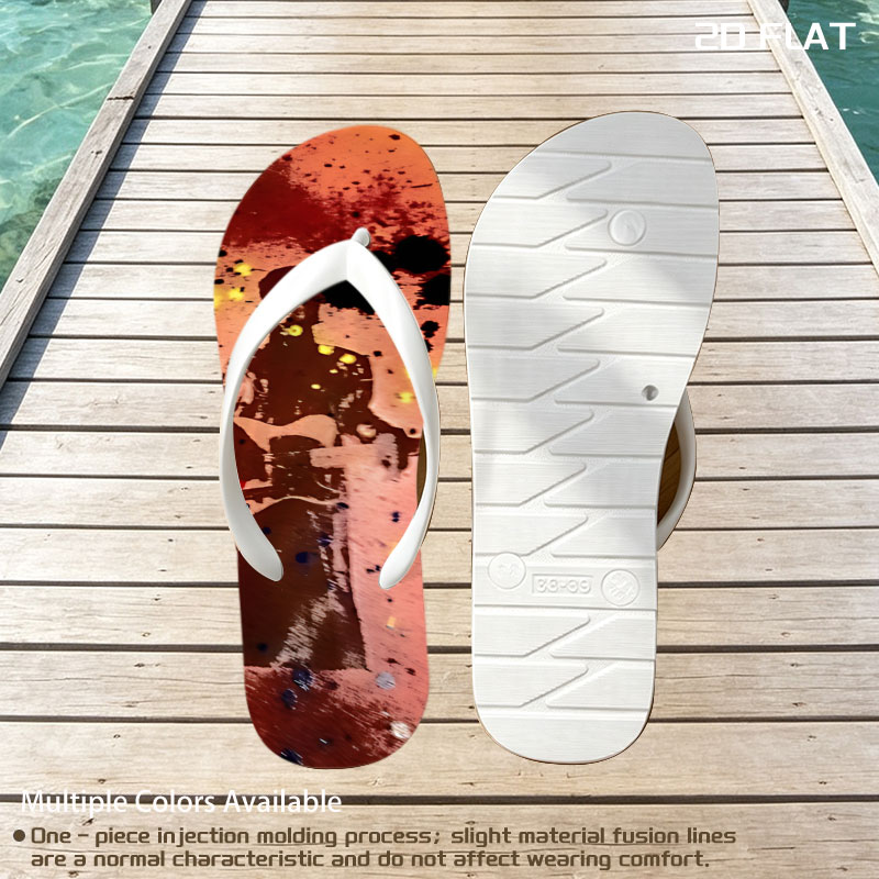 Guitarist Silhouette in Abstract Splash Art -  flip-flops