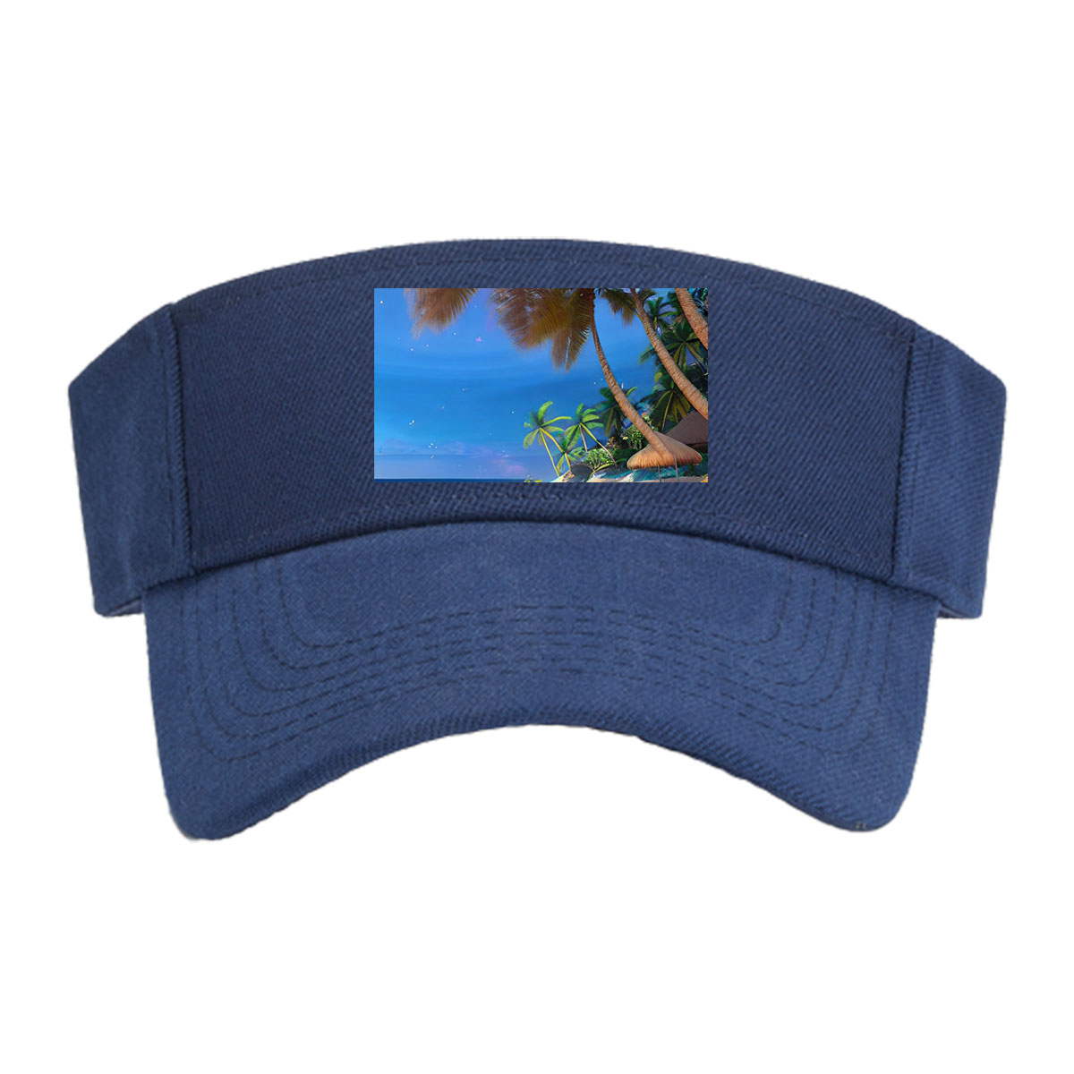 Tropical Beach with Palm Trees and Crystal Clear Water -  Visor cap