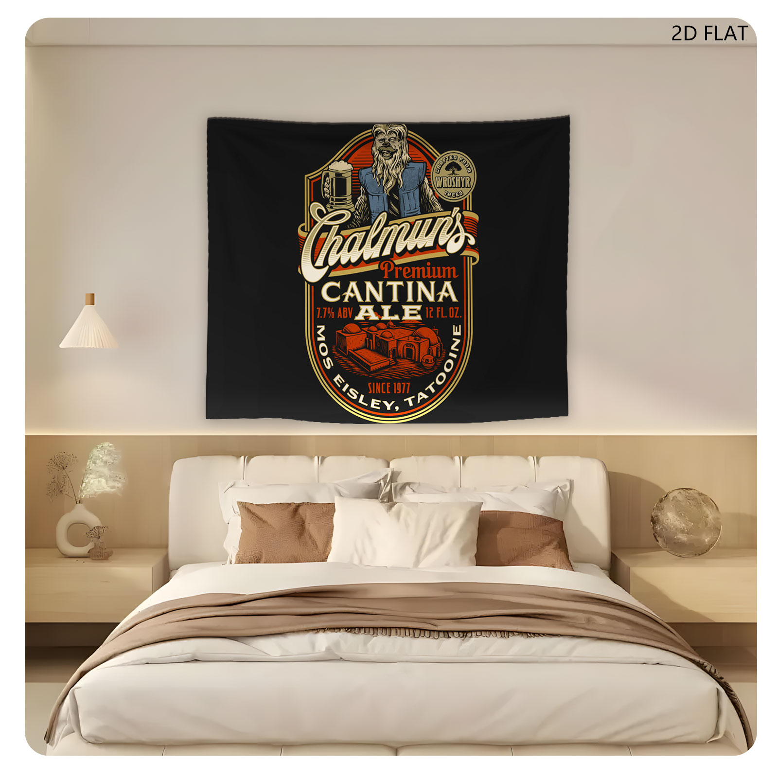Chalmun's Cantina Ale: Chewbacca, Mos Eisley, Tatooine, Star Wars, 7.7% ABV, Since 1977 - Tapestry