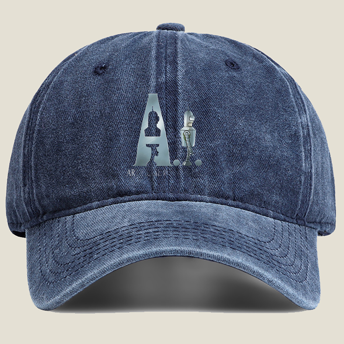 AI: The Robot and the Mind - Washed Denim - Baseball Cap