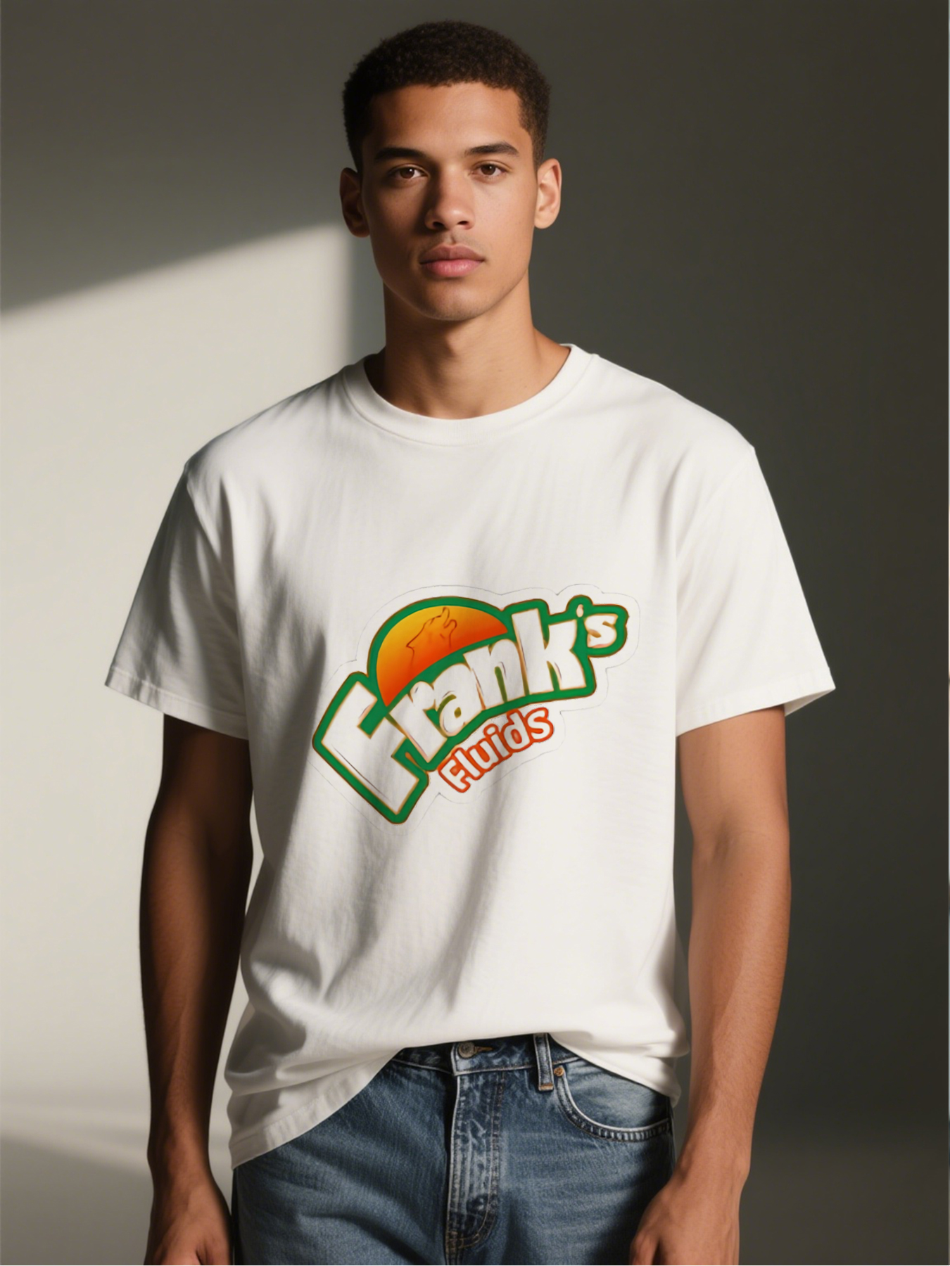 Men's Printed T-Shirt Frank's Fluids Logo Design Casual Round Neck Summer Lightweight Breathable Short Sleeve T-Shirt for Outdoor Activities and Everyday Wear Adults