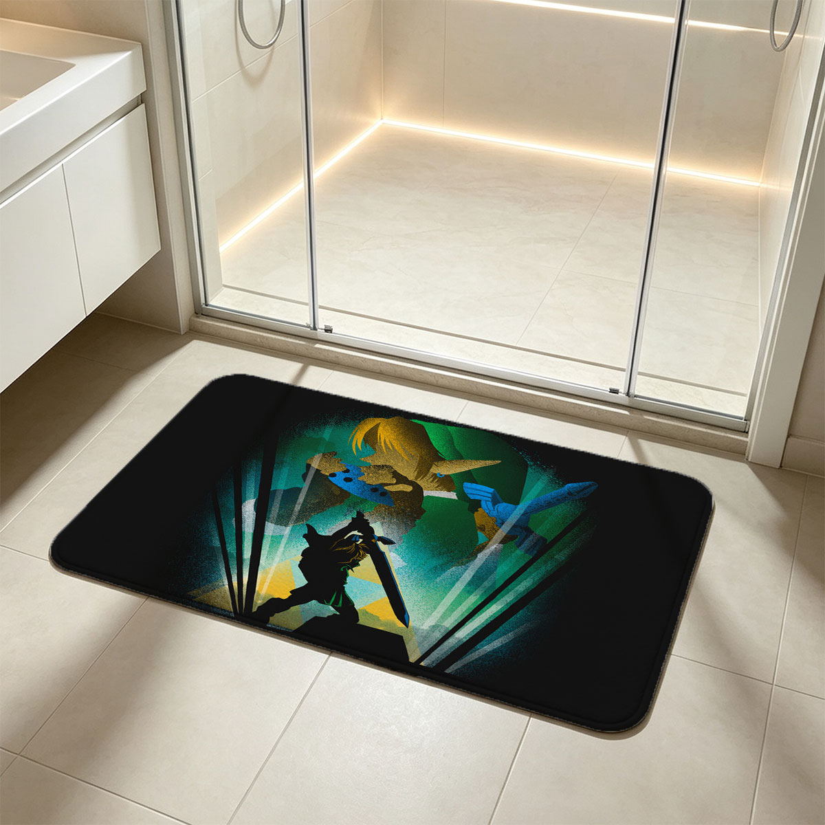 Link vs. Ganondorf: Epic Clash in Hyrule - Flannel floor mat