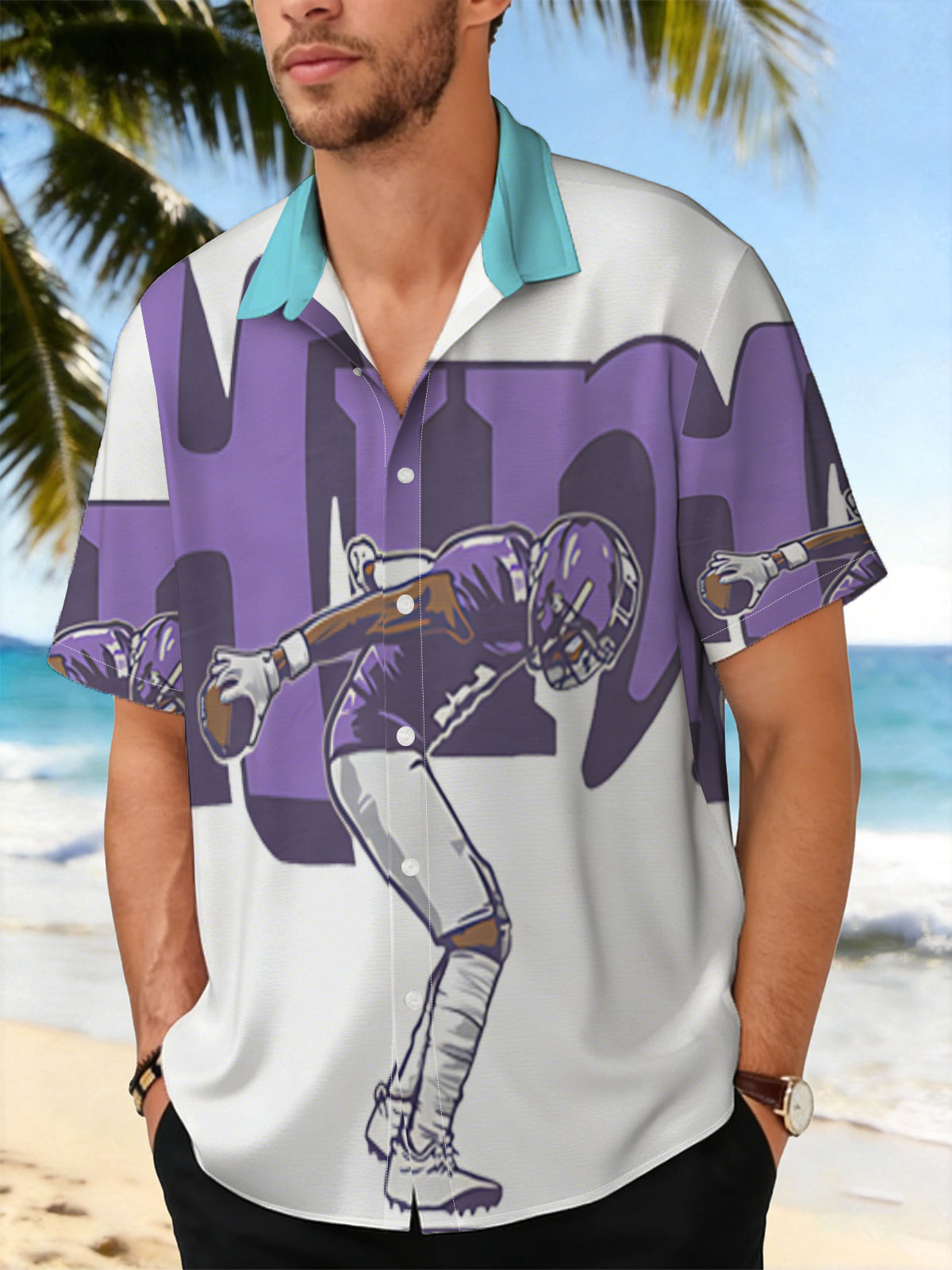 Him Football Player in Purple Uniform -  Shirt