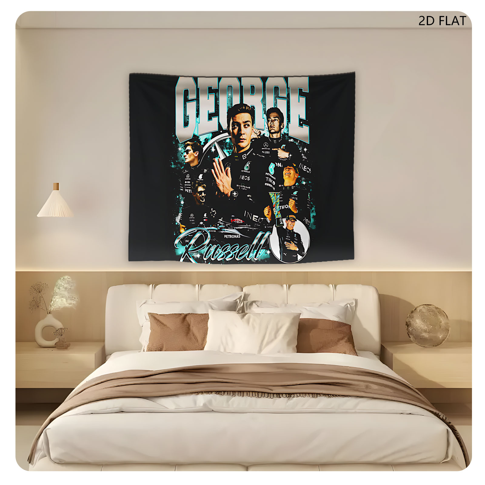 George Russell: Mercedes-AMG Petronas Formula One Driver, Racing Champion, Team Leader, and Motorsport Icon - Tapestry