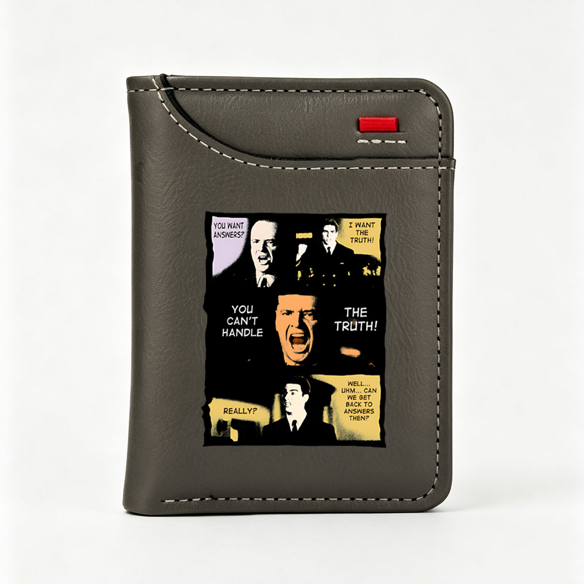 J. Edgar Hoover, Jack Bauer, and a military officer in a dramatic exchange about truth and answers. - Vertical Style Wallet
