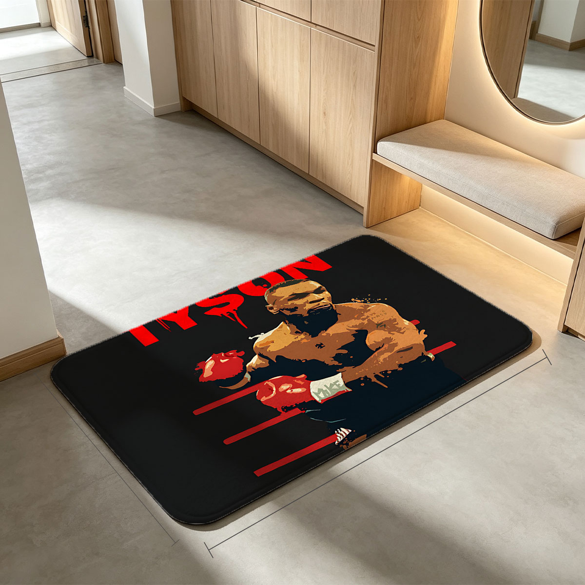 Mike Tyson Boxing Legend in the Ring - Flannel floor mat