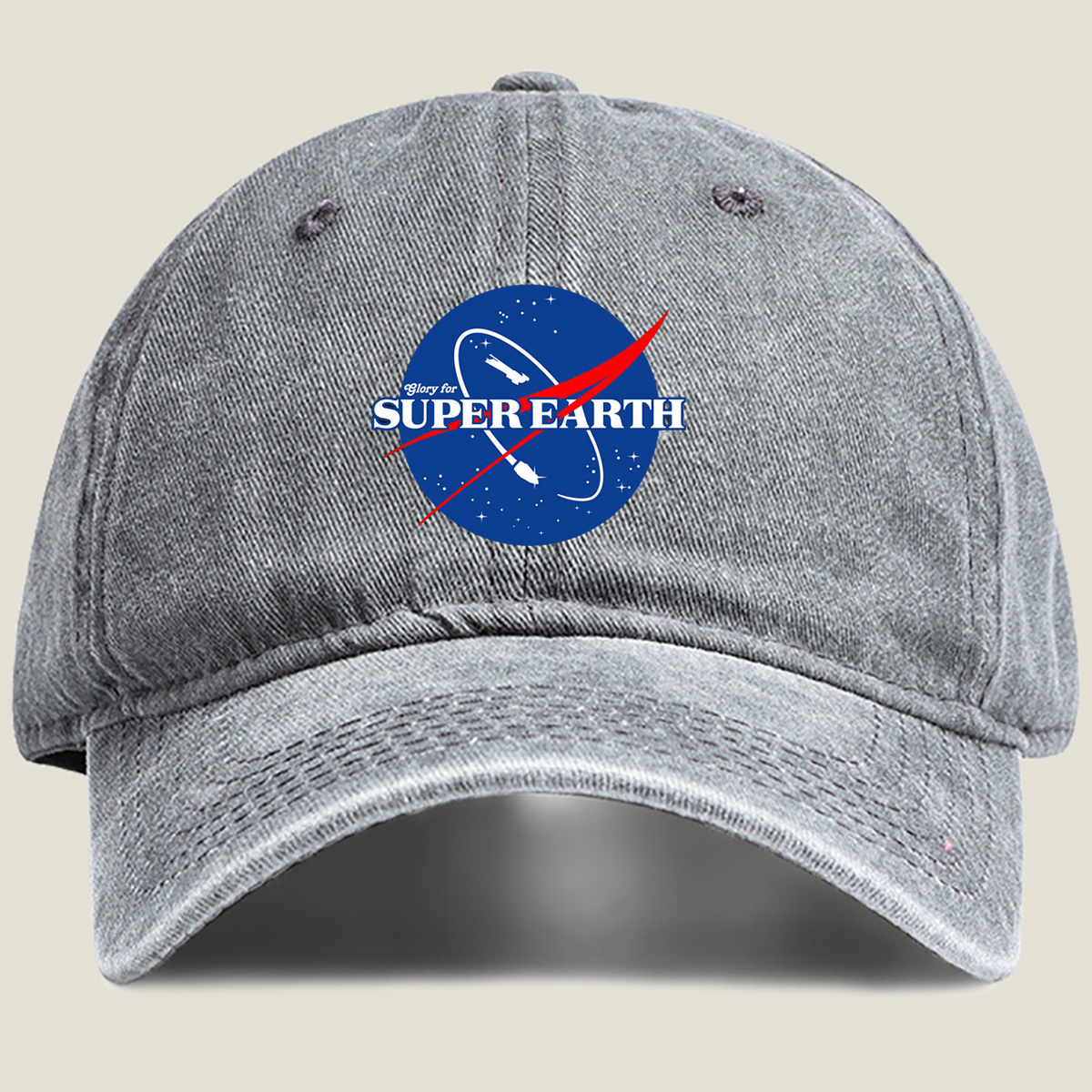 Glory for Super Earth - Washed Denim - Baseball Cap
