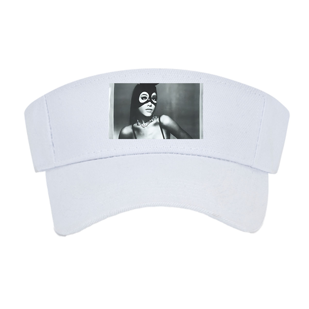 Bunny Masked Woman in Black Dress with Pearl Necklace -  Visor cap