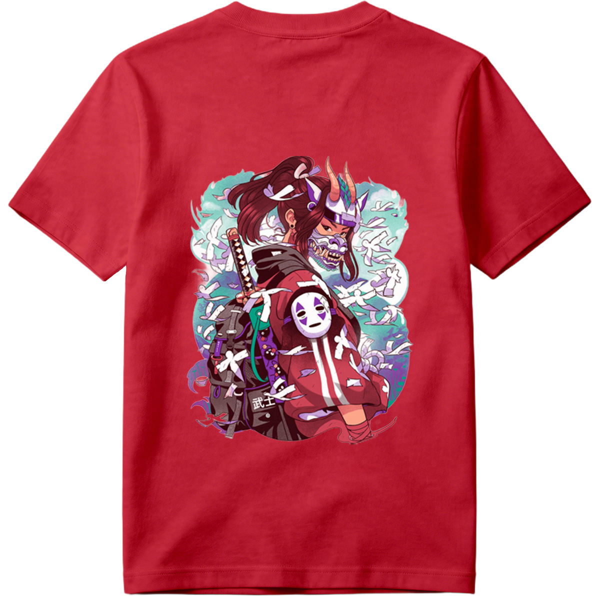 Samurai Warrior with Mask and Katana - Tee