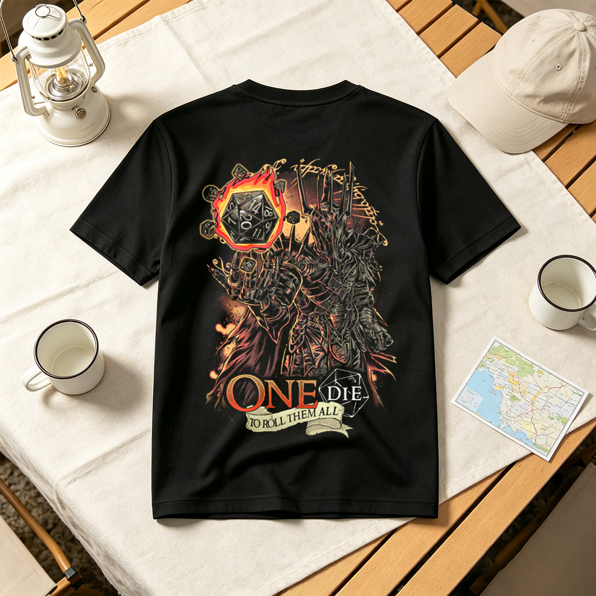 One Die to Roll Them All: D&D Inspired Fantasy Art - Tee