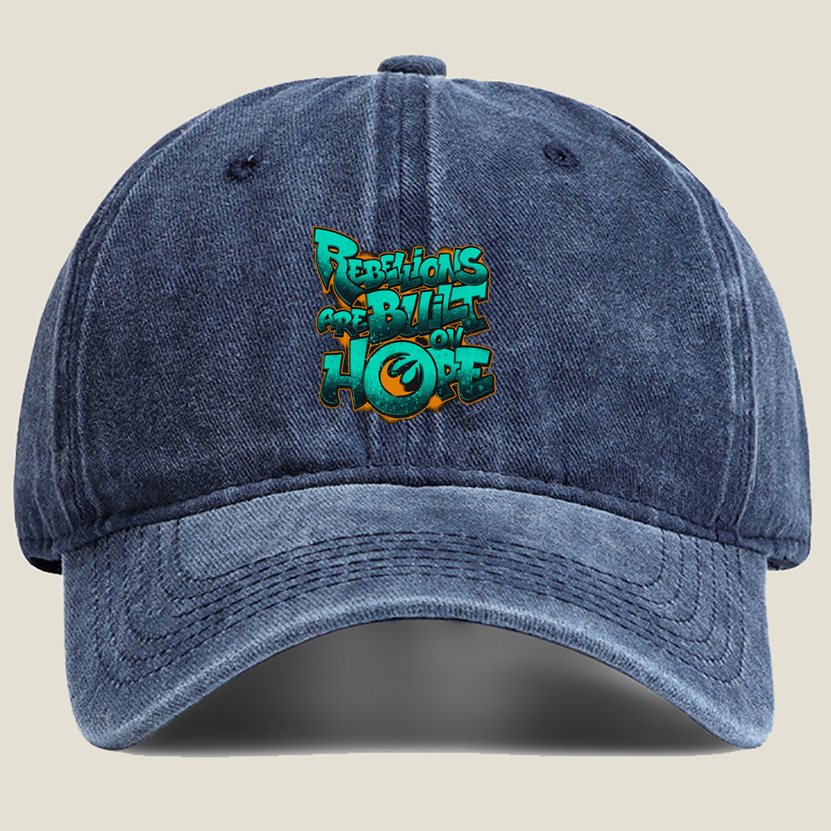 Rebellions Are Built on Hope - Star Wars Inspired Design - Washed Denim - Baseball Cap