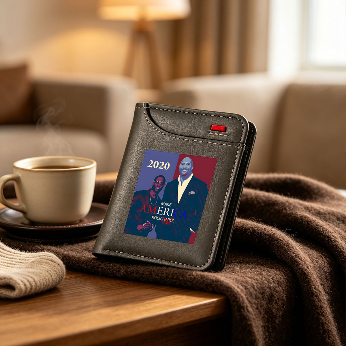 2020 Make America Rock Hard: Dwayne Wade & Shaquille O'Neal Campaign Poster - Vertical Style Wallet