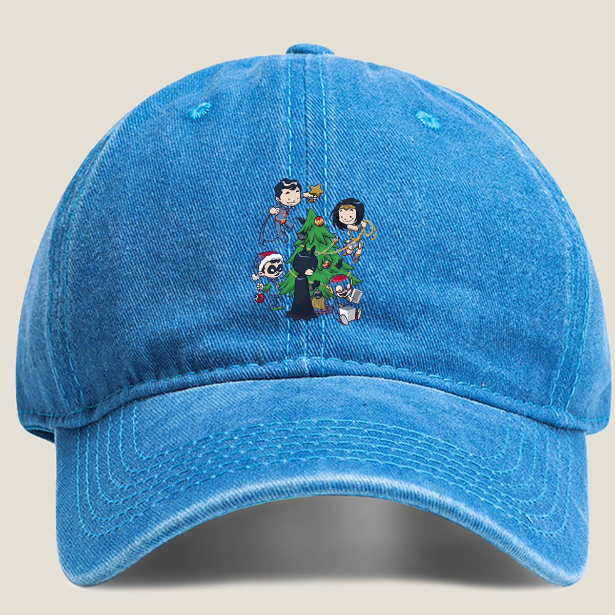 DC Super Heroes Christmas Celebration - Washed Denim - Baseball Cap